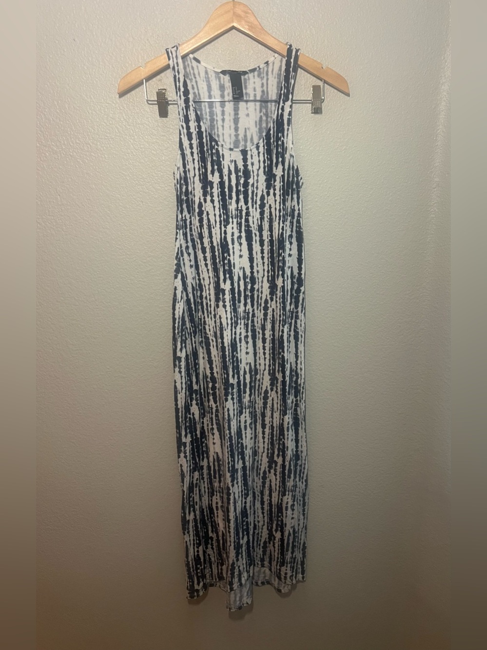 H&M Blue & White Tie-Dye Sleeveless Maxi Dress – XS